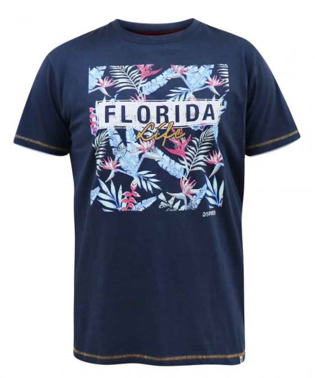 D555 Prestwick Florida Floral Printed T-Shirt - Herren-T-Shirts - Herren-T-Shirts in großen Größen