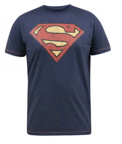 D555 Scampton Official Superman Printed T-Shirt Navy - Herren-T-Shirts - Herren-T-Shirts in großen Größen