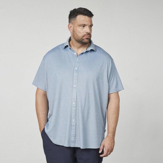 North Latitude 61116 Meliertes Piqué-Kurzarmshirt Blau - Polo-shirts für herren - Polo-Shirts für Herren in großen Größen