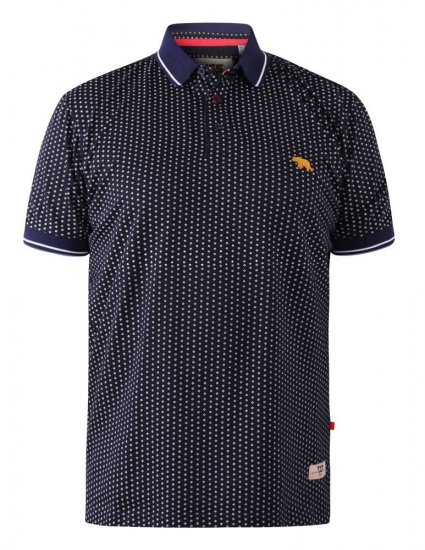 D555 Battersea Polo Shirt With Chest Embroidery Navy - Polo-shirts für herren - Polo-Shirts für Herren in großen Größen