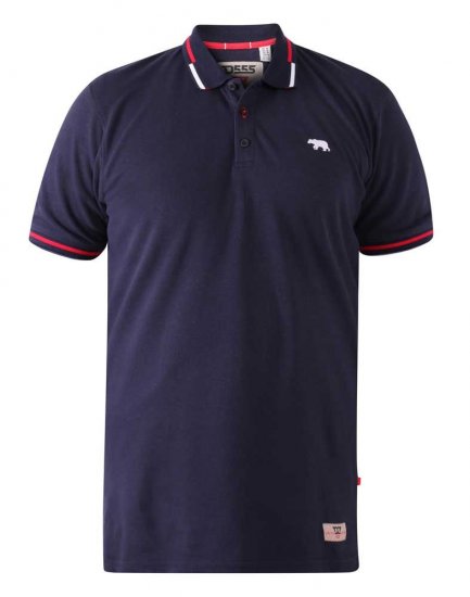 D555 Sloane Polo Shirt With Chest Embroidery Navy - Polo-shirts für herren - Polo-Shirts für Herren in großen Größen