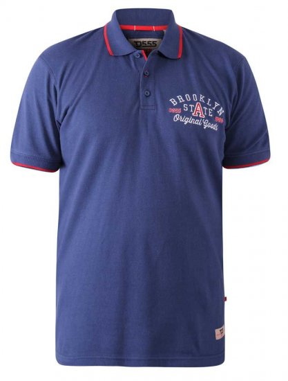 D555 Canning Chest Embroidery Polo Shirt Denim - Polo-Shirts für Herren in großen Größen - Polo-Shirts für Herren in großen Größen