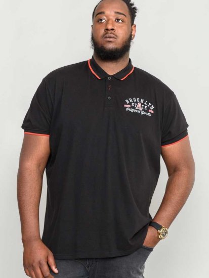 D555 Canning Chest Embroidery Polo Shirt Black - Polo-shirts für herren - Polo-Shirts für Herren in großen Größen