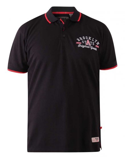 D555 Canning Chest Embroidery Polo Shirt Black - Polo-shirts für herren - Polo-Shirts für Herren in großen Größen