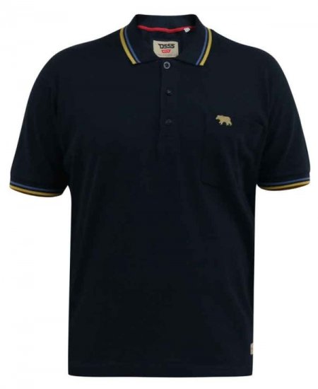 D555 Hamford Pique Polo Shirt Navy - Polo-shirts für herren - Polo-Shirts für Herren in großen Größen