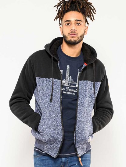D555 Allen Zip Through Hoody With Sherpa Lining - Herren-sweater und -hoodies - Herren-Sweater und -Hoodies in großen Größen
