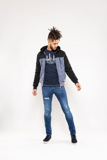D555 Allen Zip Through Hoody With Sherpa Lining - Herren-sweater und -hoodies - Herren-Sweater und -Hoodies in großen Größen