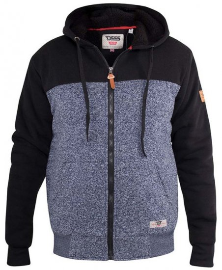 D555 Allen Zip Through Hoody With Sherpa Lining - Herren-sweater und -hoodies - Herren-Sweater und -Hoodies in großen Größen