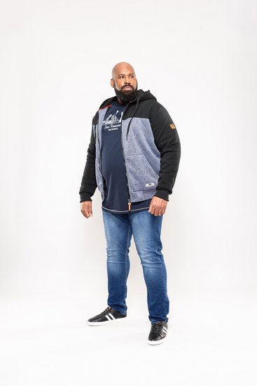D555 Allen Zip Through Hoody With Sherpa Lining - Herren-sweater und -hoodies - Herren-Sweater und -Hoodies in großen Größen