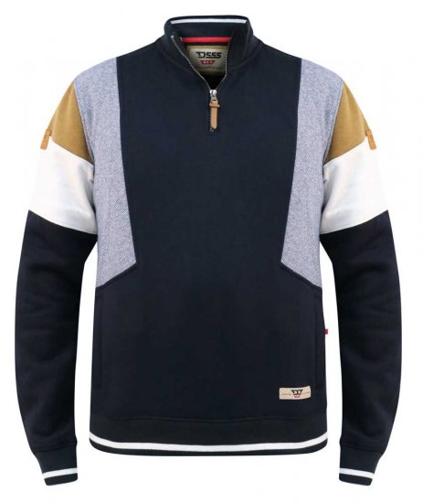 D555 Kenington Cut And Sew Half Zipper Sweatshirt - Herren-sweater und -hoodies - Herren-Sweater und -Hoodies in großen Größen