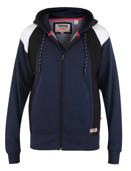 D555 Silverton Contrast Panneled Hoodie Navy - Herren-sweater und -hoodies - Herren-Sweater und -Hoodies in großen Größen