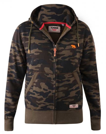D555 Regent AOP Camo Zip Through Hoody - Herren-sweater und -hoodies - Herren-Sweater und -Hoodies in großen Größen