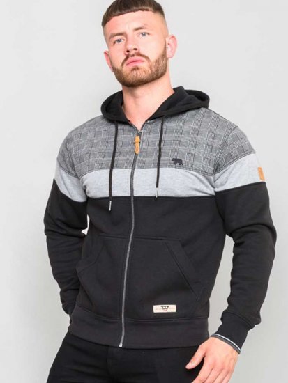 D555 Kipling Full Zip Hoodie Black - Herren-sweater und -hoodies - Herren-Sweater und -Hoodies in großen Größen
