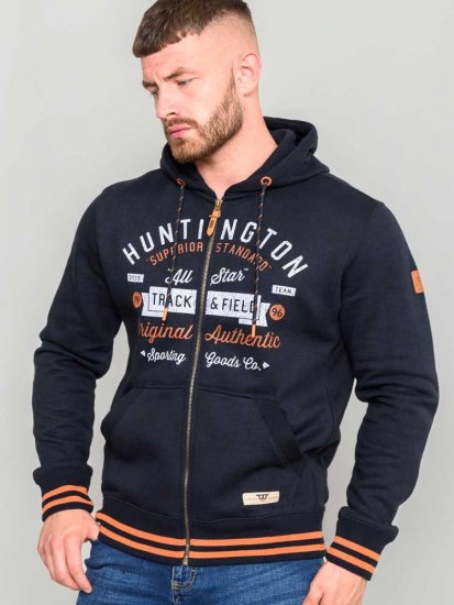 D555 Flanders Full Zip Hoody With Chest Print - Herren-sweater und -hoodies - Herren-Sweater und -Hoodies in großen Größen