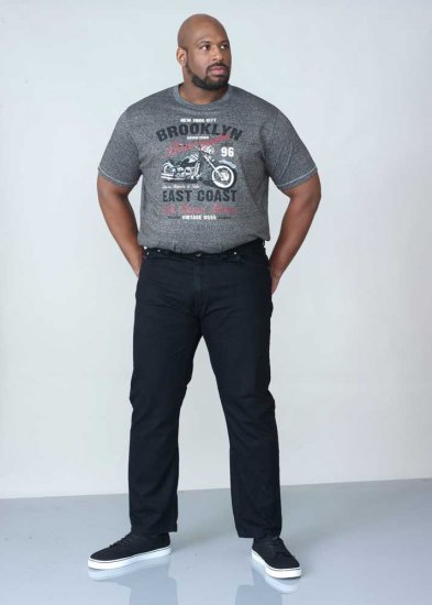 Duke Balfour Relaxed Comfort Fit Stretch Jeans With Elasticated Waist Black - Herren-jeans & -hosen - Herren-Jeans & -Hosen in großen Größen