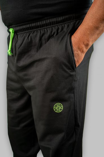 20 Nodi Long Leg Sports Pants in Combed Cotton Jersey Black - Jogginghosen für herren - Jogginghosen für Herren in großen Größen
