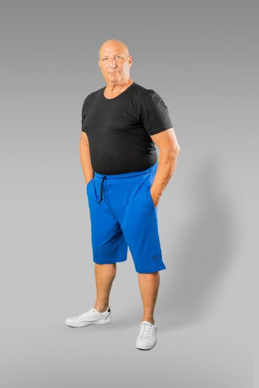 20 Nodi Short Leg Sports Pants in Combed Cotton Jersey Blue - Jogginghosen für herren - Jogginghosen für Herren in großen Größen