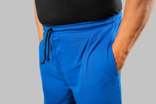 20 Nodi Short Leg Sports Pants in Combed Cotton Jersey Blue - Jogginghosen für herren - Jogginghosen für Herren in großen Größen