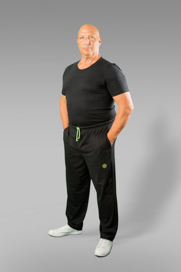 20 Nodi Long Leg Sports Pants in Combed Cotton Jersey Black - Jogginghosen für herren - Jogginghosen für Herren in großen Größen