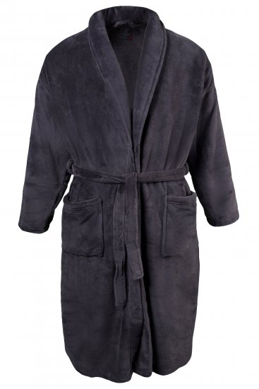 JP1880 Bathrobe with Spacious Patch Pockets Grey - Herrenunterwäsche & bademode - Herrenunterwäsche & Bademode in großen Größen