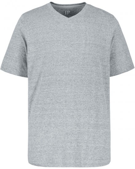 JP1880 702415 T-Shirt mit V-Ausschnitt Grau meliert - Herren-T-Shirts - Herren-T-Shirts in großen Größen