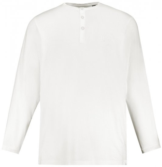 JP1880 702555 Langarm Henley-Shirt Weiß - Herren-T-Shirts - Herren-T-Shirts in großen Größen
