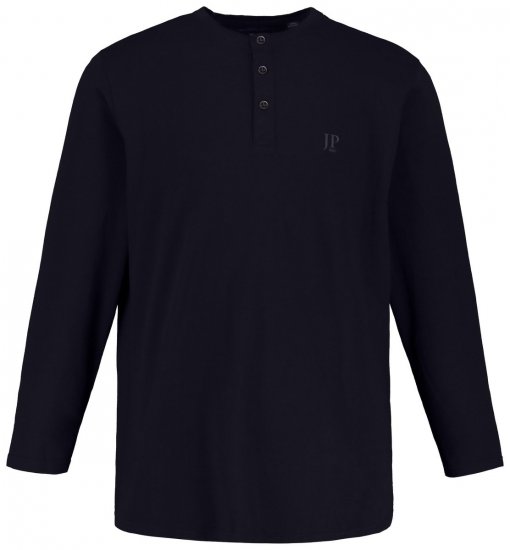 JP1880 702555 Langarm Henley-Shirt Dunkelblau - Herren-T-Shirts - Herren-T-Shirts in großen Größen