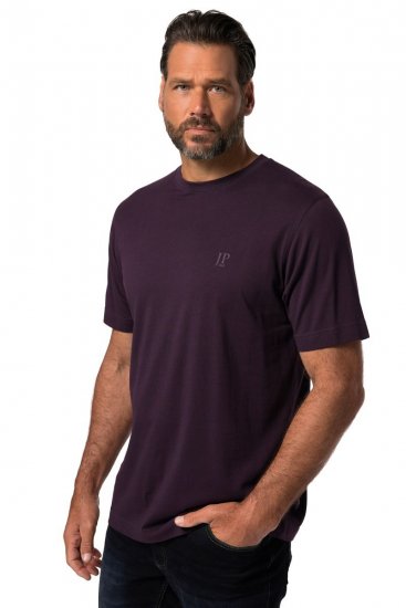 JP1880 702637 T-Shirt mit Rundhals Doppelpack Dunkellila/Schwarz - Herren-T-Shirts - Herren-T-Shirts in großen Größen