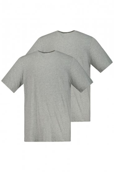 JP1880 702637 T-Shirt mit Rundhals Doppelpack Grau meliert - Herren-T-Shirts - Herren-T-Shirts in großen Größen