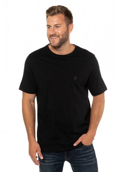 JP1880 702637 T-Shirt mit Rundhals Doppelpack Schwarz - Herren-T-Shirts - Herren-T-Shirts in großen Größen