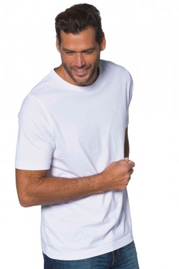 JP1880 702637 T-Shirt mit Rundhals Doppelpack Weiß - Herren-T-Shirts - Herren-T-Shirts in großen Größen