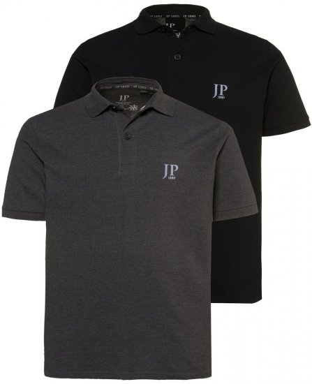 JP1880 704317 Poloshirt Doppelpack Dunkelgrau - Polo-shirts für herren - Polo-Shirts für Herren in großen Größen