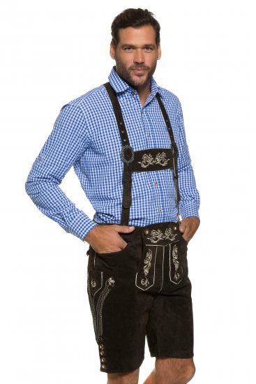 JP1880 Genuine Leather Traditional Lederhosen Shorts Brown - Herrenshorts - Herrenshorts in großen Größen