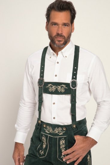 JP1880 Genuine Leather Traditional Lederhosen Shorts Green - JP1880 - JP1880 Große Größen für Herren