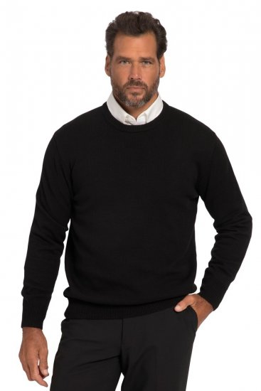 JP1880 708261 Strickpullover mit Rundhals Schwarz - Herren-sweater und -hoodies - Herren-Sweater und -Hoodies in großen Größen