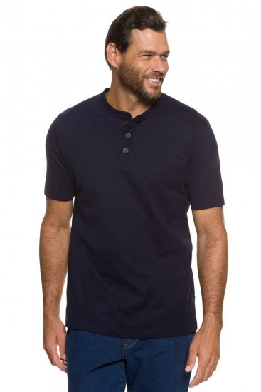 JP1880 708420 Henley-Shirt Doppelpack Dunkelblau - Herren-T-Shirts - Herren-T-Shirts in großen Größen