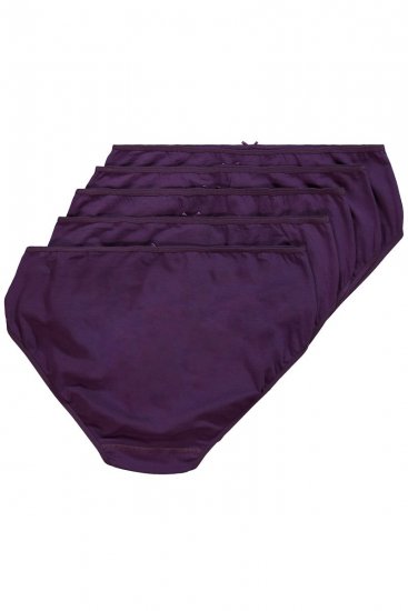 Ulla Popken 710201 Slips 5er-Pack Aubergine - Slips - 