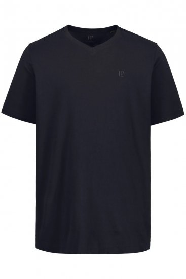 JP1880 711318 T-Shirt mit V-Ausschnitt Doppelpack Schwarz - Herren-T-Shirts - Herren-T-Shirts in großen Größen