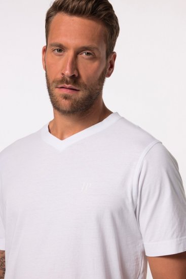 JP1880 711318 T-Shirt mit V-Ausschnitt Doppelpack Weiß - Herren-T-Shirts - Herren-T-Shirts in großen Größen
