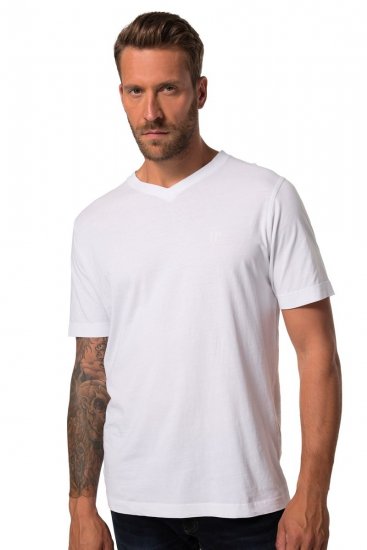 JP1880 711318 T-Shirt mit V-Ausschnitt Doppelpack Weiß - Herren-T-Shirts - Herren-T-Shirts in großen Größen