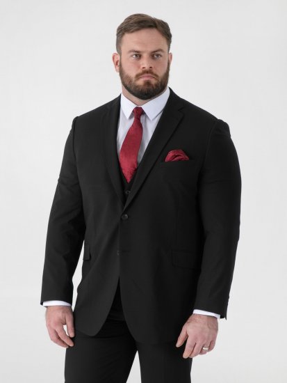 D555 Ted 4 Way Stretch Tailored Suit Jacket Schwarz - Herrenanzüge und -blazer - Herrenanzüge und -blazer in großen Größen