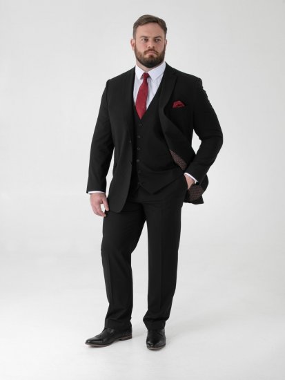 D555 Ted 4 Way Stretch Tailored Suit Jacket Schwarz - Herrenanzüge und -blazer - Herrenanzüge und -blazer in großen Größen