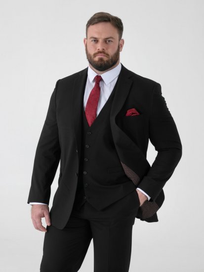 D555 Ted 4 Way Stretch Tailored Suit Jacket Schwarz - Herrenanzüge und -blazer - Herrenanzüge und -blazer in großen Größen