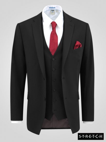 D555 Ted Anzugsakko Schwarz - Herrenanzüge und -blazer - Herrenanzüge und -blazer in großen Größen