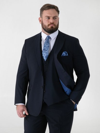D555 Ted 4 Way Stretch Tailored Suit Jacket Navyblau - Herrenanzüge und -blazer - Herrenanzüge und -blazer in großen Größen