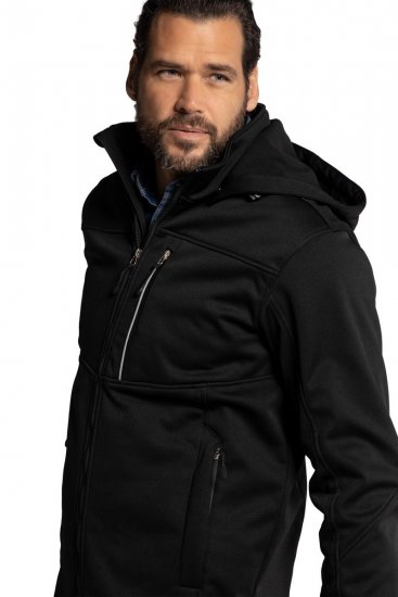 JP1880 714279 Softshelljacke mit Fleecefutter Schwarz - Herren jacken - Herren Jacken in großen Größen