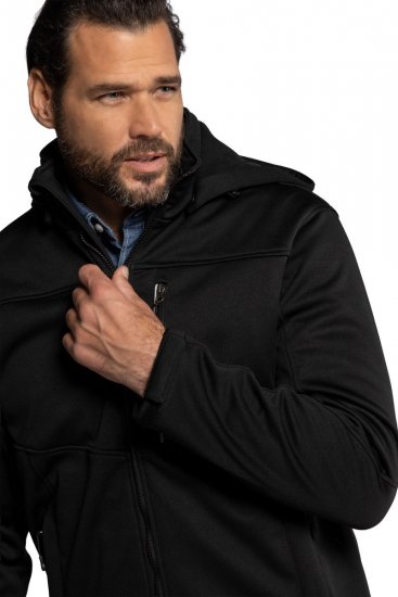 JP1880 714279 Softshelljacke mit Fleecefutter Schwarz - Herren jacken - Herren Jacken in großen Größen