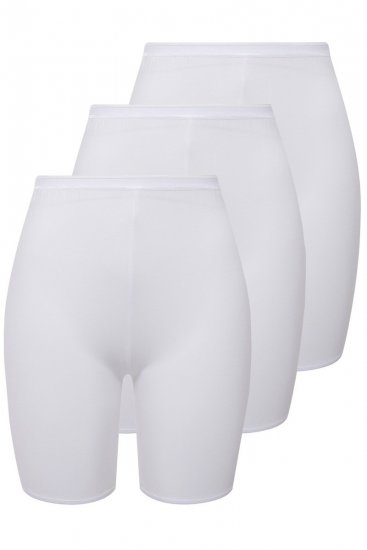 Ulla Popken 716595 Pantys mit Oberschenkelschutz 3er-Pack Weiß - Slips - 