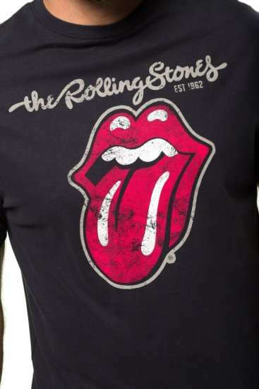 JP1880 Rolling Stones Graphic Band Comfort Fit T-Shirt Black - Herren-T-Shirts - Herren-T-Shirts in großen Größen