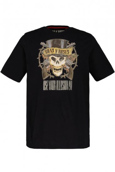 JP1880 Guns N’ Roses Skull Comfort Fit Band T-Shirt Black - Herren-T-Shirts - Herren-T-Shirts in großen Größen